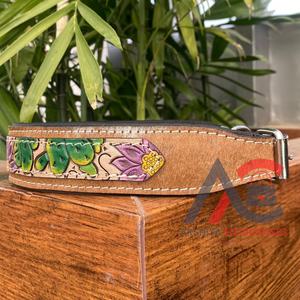 Nuevos productos populares 2024, Collar de perro de cuero mecanizado a mano de tendencia, collares de entrenamiento para perros de piel de vaca genuina personalizados - Product Image 1