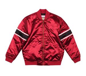 แจ็กเก็ตซาตินสำหรับผู้ชายเสื้อแจ็คเก็ตผ้าซาตินปักลายตัวอักษรผ้าไหมเสื้อแจ็กเก็ตผ้าเบสบอลของมหาวิทยาลัยสำหรับฤดูหนาวออกแบบได้ตามที่ต้องการ - Product Image 5