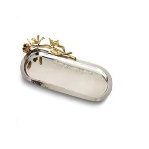 Elegante bandeja de metal para chocolate con acabado brillante y bordes elevados, perfecta para exhibir dulces, bodas y fiestas - Product Image 5