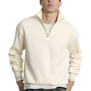 Sudaderas de cuello redondo de gran tamaño, sudaderas con capucha en blanco de peso pesado, cremallera en relieve 3D personalizada, invierno de algodón 100% - Product Image 1