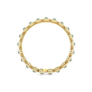 Pulsera de zafiro y diamantes de corte redondo de 11,43 quilates con joyería fina de Metal de oro macizo de 10K y 14K a la venta - Product Image 2