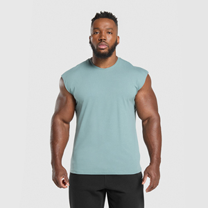 Hot Custom Pure Polyester Men's Fitness Tank Tops Plus Size Gym Muscle Training <b>Singlets</b> for Man Sport <b>Running</b> Sleeveless - Product Image 4