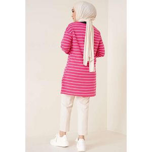 Tunique rayée pour femme Ensemble de couleur rose - Product Image 4