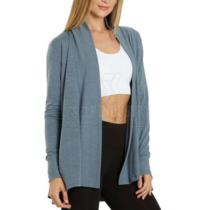 Cardigan de yoga pour femme de haute qualité fabriqué au Pakistan, respirant, avec logo frontal, léger, en Spandex/Nylon, vêtements de sport - Product Image 2
