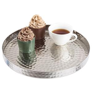 Table en métal martelé moderne Plateau Ottoman Décoratif Floral Fruit-Thème pour Anniversaire Diwali Mariage Ramadan Baptême Occasions - Product Image 1