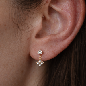 Boucles d'oreilles pendantes en perles plaquées or pour femmes, style religieux tendance, cadeau - Product Image 2
