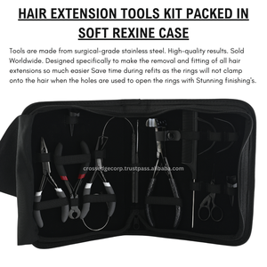 Kit de Herramientas Todo en Uno para Extensiones de Cabello de Queratina: Removedor de Cinta Adhesiva, Pinza para Presionar Tramas, Cortador de Adhesivos, Agujas Tipo C, Kit de Mantenimiento - Product Image 5