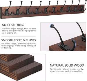 Cintre en bois à finition naturelle pour placard de luxe et présentation en boutique, cintre en bois dur de qualité supérieure pour armoire - Product Image 5