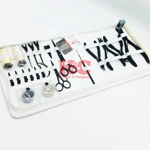 Kit d'outils pour extensions de cheveux Hooper Company, en acier inoxydable noir, avec pinces micro-anneaux, pinces à boucles, rasoirs de barbier et aiguilles - Product Image 2
