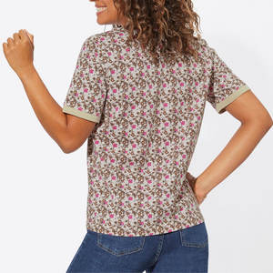 High Quality Lightweight Custom Women's for <b>Polo</b> <b>Shirt</b> Sublimation Print Design Casual Wear with Elegant Pattern - Product Image 2