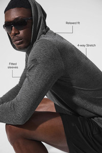 <b>Men's</b> <b>Long</b> <b>Sleeve</b> Pullover Hoodie Sweatshirts Solid Color Hooded Fitness <b>Gym</b> Shirts Quick Dry Athletic Running Sports Active <b>Top</b> - Product Image 4