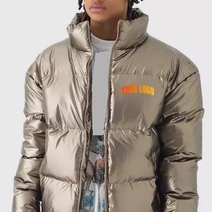 Vente en gros de vestes d'extérieur à col montant de couleur métallique brillante pour hommes, vestes chaudes, nouveautés, meilleures, nouvelles vestes brillantes pour hommes - Product Image 5