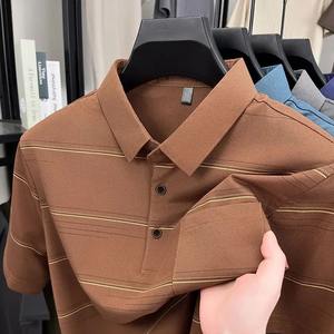 Logo respirant avec impression personnalisée polos de travail haut de gamme pour hommes polos en polyester coton spandex de golf polos - Product Image 3