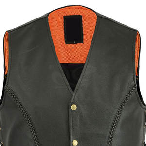 Chaleco de cuero personalizado más vendido para hombre, chaleco de cuero de tamaño personalizado, Chaleco de cuero transpirable de color sólido para venta en línea - Product Image 2