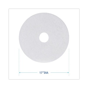 Pads de polissage blancs Boardwalk de 17 pouces pour sols secs/diamantés/lustrés pour granit - 5/carton - Product Image 3