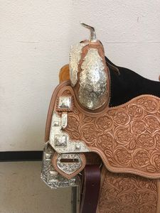 Western Barrel <b>Racing</b> Horse Saddle with Premium Silver Design English Saddle Quality Horse Equipment Trail Deep <b>Seat</b> Saddlery - Product Image 2