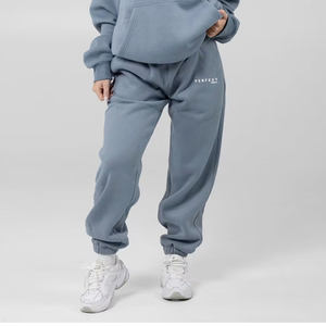 Haute qualité 100% coton pantalons de survêtement femmes doux polaire couleur bleu uni Joggers avec Logo personnalisé vêtements décontractés pantalons pantalons - Product Image 2