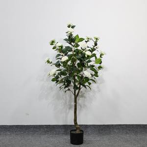 Arbre de Camélia Artificiel - Fleur Blanche Réaliste, Écologique, Résistant à l'Eau, Plante Décorative Intérieure/Extérieure - Product Image 1