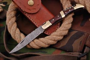 Vente chaude Damas Acier Pliant Portable Manche En Bois EDC Couteaux De Poche Tactique Couteau Pliant Laguiole Couteaux À Vin - Product Image 3