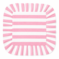 Nappe de mahjong carrée en toile de coton sur mesure, à rayures rose clair, lavable, pour Mahjong américain