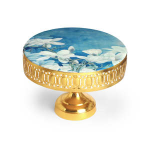 Soporte de pastel de madera de la mejor calidad con resina y metal Estilo Ins de alto estilo para fiesta Boda Restaurante Hotel de India - Product Image 1