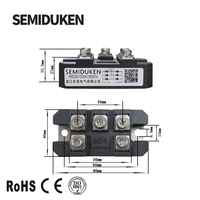 MDS100A1200V Meilleure qualité plaque de cuivre triphasé diode redresseur pont MDS100A1600V triphasé redresseur pont MDS100-16