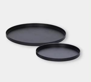 Classic Design round Iron Serving <b>Tray</b> Black Powder Coated for Tabletop Decorative Plate <b>Food</b> Storage - Product Image 1