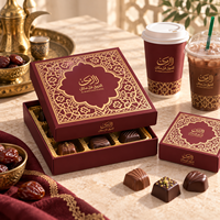 Boîtes cadeaux de chocolat du Moyen-Orient personnalisées AT PACK avec matériau en carton rigide, emballage de luxe pour bonbons avec gaufrage en feuille d'or