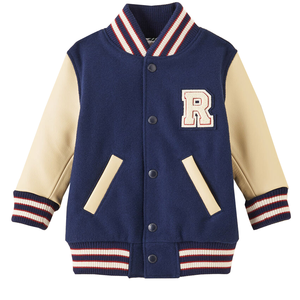 Veste universitaire en toile personnalisée de haute qualité pour hommes avec col montant Patch de broderie en chenille Design respirant - Product Image 1