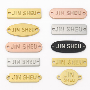 Gold Cloth Jacket Company logo Etiquetas Nombre personalizado Etiqueta de marca de metal - Product Image 2