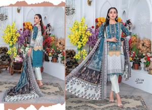 Shalwar Kameez Robe d'été brodée en coton 100% pour femmes vêtements grande taille pour femmes d'Inde et du Pakistan - Product Image 2