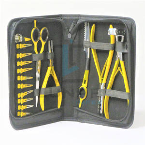 Kit de herramientas de extensión de cabello para colorear, alicates y alicates de presión Pro en cinta, color amarillo y plateado, proporciona marca personalizada gratis - Product Image 3