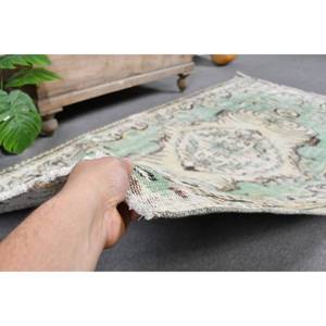 Alfombra rústica de lana verde Beige de 3,7x6,7 pies hecha a mano área grande rectángulo turco Patchwork abstracto pasillo patrón alfombra de habitación de látex - Product Image 4