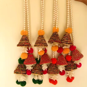 Multicolour Cone Hangings for Decoration, Garlands for Wedding, Haldi, Event, Decoration Backdrop, 22 Inch Each, 59 Centimeters - Product Image 1