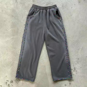 Survêtement coupe-vent baggy personnalisé de haute qualité Ensemble 2 pièces Survêtement en nylon uni léger et surdimensionné pour hommes - Product Image 5