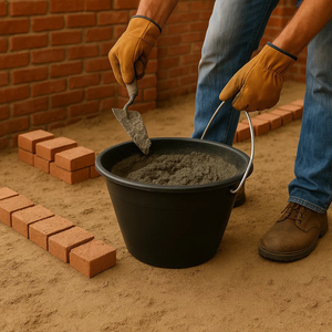 Secchio da muratore in plastica nera da 8 litri con manico in metallo da 34 cm di diametro - Product Image 6