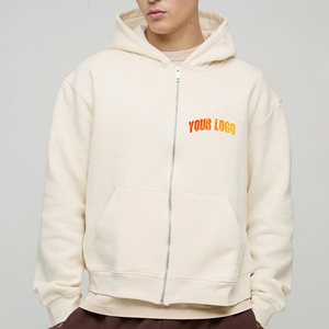 Prince Industry Wholesale Top Selling Mens Zip-Up Hoodie 100% Coton Haute Qualité French Terry Blank Hooded Drop Shoulder Hoodie - Product Image 1