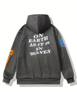 Streetwear personnalisé poids lourd hommes sweat à capuche 3D bouffant impression Vintage lavage surdimensionné manches 3d moussant lettre sérigraphie sweat à capuche imprimé bouffant - Product Image 3