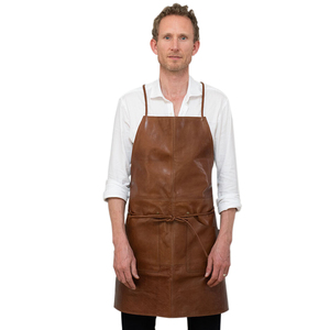 Delantal sin mangas de cuero de cabra genuino marrón Vintage, ropa de trabajo personalizada con múltiples bolsillos para mujeres y hombres, CUERO GENUINO - Product Image 2