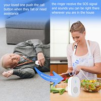 Appel personnel sans fil Daytech pour les soignants, bouton d'appel étanche pour patients, volume réglable sur 4 niveaux, portée du signal de 500 pieds