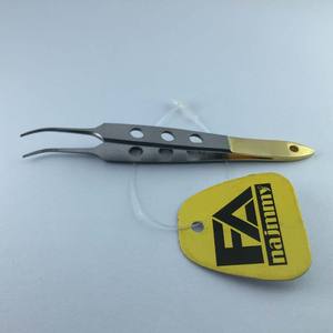 Pince à épiler multi-usages Pointe incurvée fine Pince à épiler en acier inoxydable pour l'extraction professionnelle des cils - Product Image 3