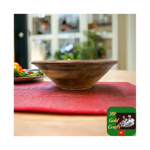 Handmade Bamboo <b>Bowl</b> with Elegant Wood Look Lightweight Strong Build Perfect for Salad <b>Serving</b> Dining Table or Gift Presentation - Product Image 4