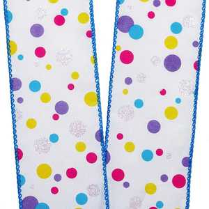 Colorful Dots <b>Wired</b> <b>Ribbon</b> with Luxury Floral Silhouette Metallic Silk Material for Wedding Birthday Christmas Decorations - Product Image 4