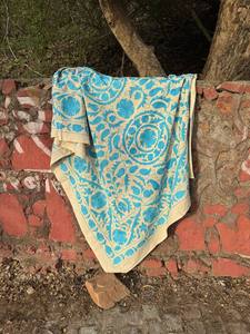 Boho Hand Embroidered Suzani Quilt – Decorative Cotton <b>Bed</b> <b>Cover</b> with Colorful Floral Patterns and Traditional Needlework - Product Image 5