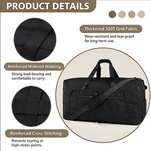 Borsone <span class=keywords><strong>da</strong></span> Viaggio Pieghevole <span class=keywords><strong>da</strong></span> 120L, con Scomparto Scarpe e Tracolla, Scomparto Scarpe Ventilato e Design Senza Cerniere - Product Image 3