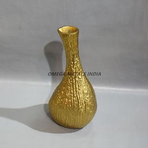 Jarrón de Flores Grande de Aluminio Chapado en Oro, Decoración de Piso de Cuello Alto con Textura de Fundición Cruda, Fabricante Personalizado OEM, Venta al por Mayor - Product Image 6