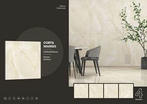 Carreaux en porcelaine brillante de luxe 1000x1000 | Carreaux de sol muraux haut de gamme grand format 100x100 | Qualité d'exportation durable et élégante - Product Image 5