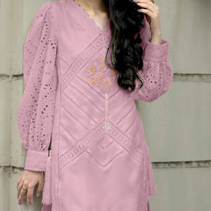 Dernier concepteur élégant broderie Georgette main travail tunique costume indien et pakistanais vêtements - Product Image 1