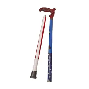 最优质的美国国旗行走轴手杖36优质手工木棒，以最优惠的价格出售，来自印度