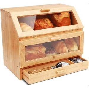 Caja de Pan de Madera de Dos Niveles |   Hecho a Mano |   Venta al por Mayor de Fábrica - Product Image 2